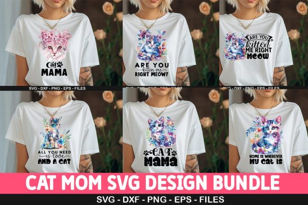 Cat MOM Clipart SVG Bundle Cheap