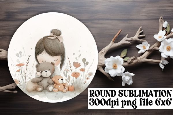 Boho Youth Circle Coasters: Trendy Sublimation For Sale