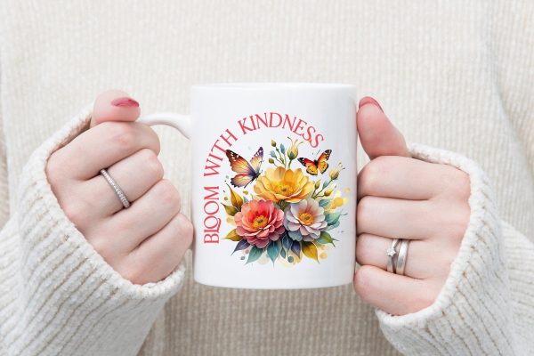 Bloom with Kindness, Flower Quote Sublimation Fashion - Image 5