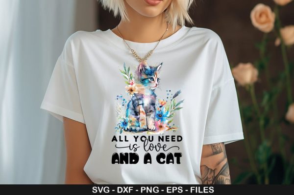 ALL YOU NEED IS LOVE AND A CAT SVG Online