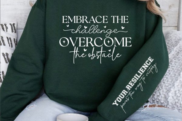 Embrace the challenge overcome the obstacle Sleeve SVG Design Online Sale - Image 3