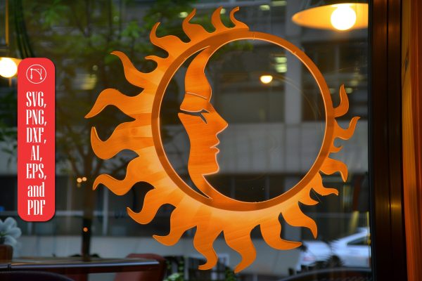 laser cut Sun and Moon SVG cut fil For Cheap