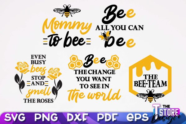 Bees SVG Design | Bees Quotes SVG Design | Honey SVG v.2 For Discount - Image 4