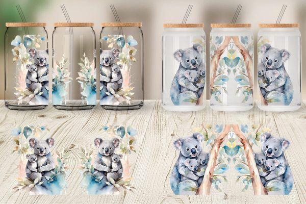 Glass Can Wrap Koala Mother Day Online now - Image 5