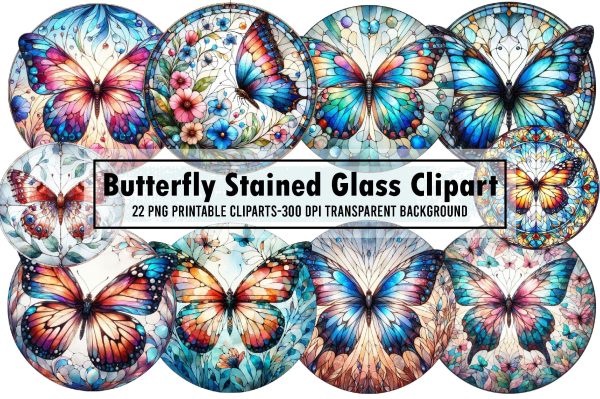 Butterfly Stained Glass Clipart Online