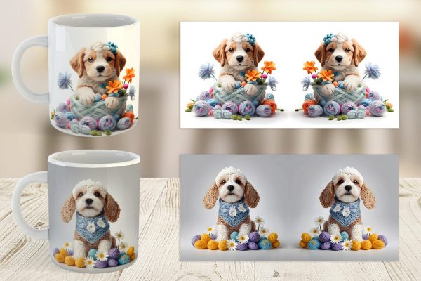 Mug Wrap Puppy Easter Embroidery Discount - Image 2