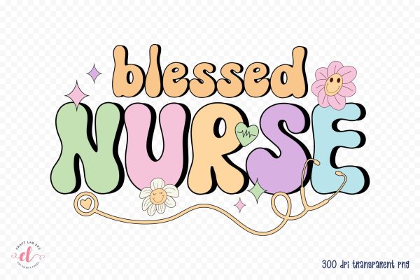 Retro Blessed Nurse Sublimation Design Online