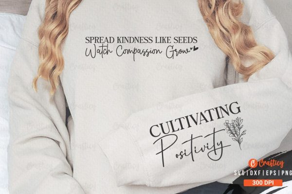 Spread Kindness Like Seeds Watch Compassion Grow Sleeve SVG Design For Sale - Image 3