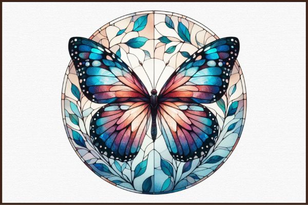 Butterfly Stained Glass Clipart Online - Image 3