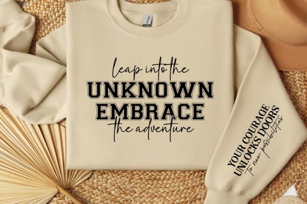Leap into the unknown embrace the adventure Sleeve  SVG Cheap - Image 2