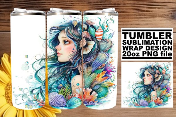Enchanting Watercolor Mermaid Graphics Pack Cheap