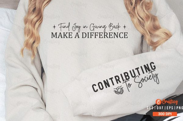 Find Joy in Giving Back Make a Difference Sleeve SVG Design Cheap - Image 3