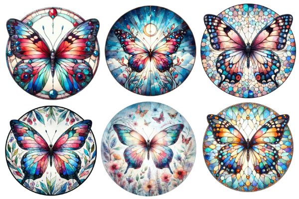 Butterfly Stained Glass Clipart Online - Image 2