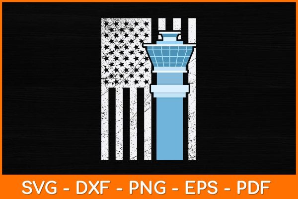 Air Traffic Controller American Flag Svg Design Online Sale
