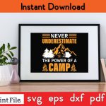 NEVER UNDERESTIMATE THE POWER OF A CAMP SVG PNG Craft Cut File Online now - Image 2