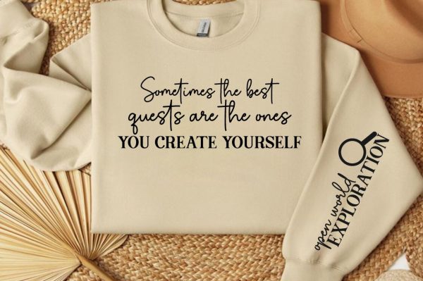 Sometimes the best quests are the ones you create yourself Sleeve SVG Design Online Hot Sale - Image 2