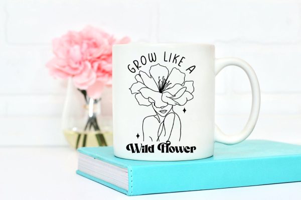 Grow Like a Wildflower, Flower Quote SVG Online now - Image 5