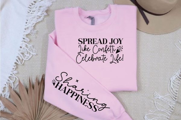 Spread Joy Like Confetti Celebrate Life! Sleeve Svg Design Online Sale - Image 3