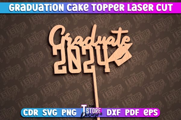 Graduation Cake Topper Laser Cut Bundle | Cake Topper Design | CNC File Fashion - Image 4