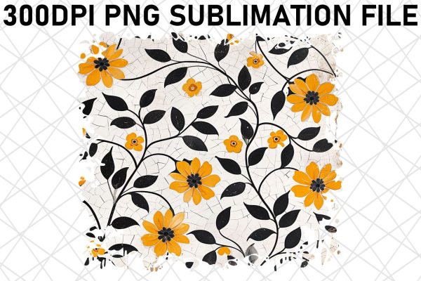 Whimsical Blossom Sublimation Art, Floral Pattern PNG Design, Colorful Flowers, Nature s Beauty For Cheap