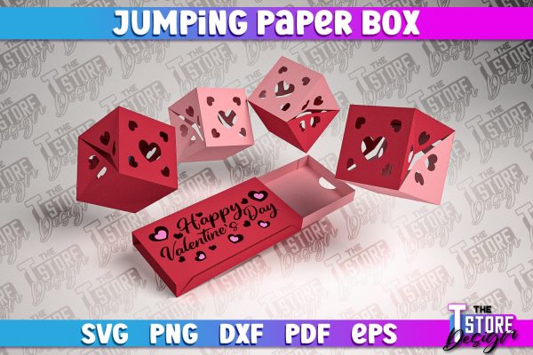 Jumping Paper Box SVG Design | Pop Up Paper Box | SVG File Cheap - Image 3