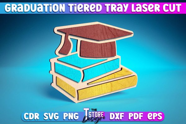 Graduation Tiered Tray Laser Cut | Tiered Tray Laser Cut Design | CNC Files Hot on Sale