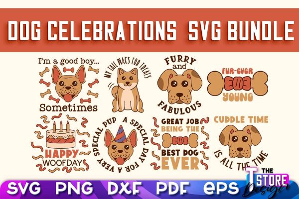 Dog Celebrations SVG Design | Dog SVG Quotes | Dog Celebration SVG Quotes v.1 For Cheap - Image 4