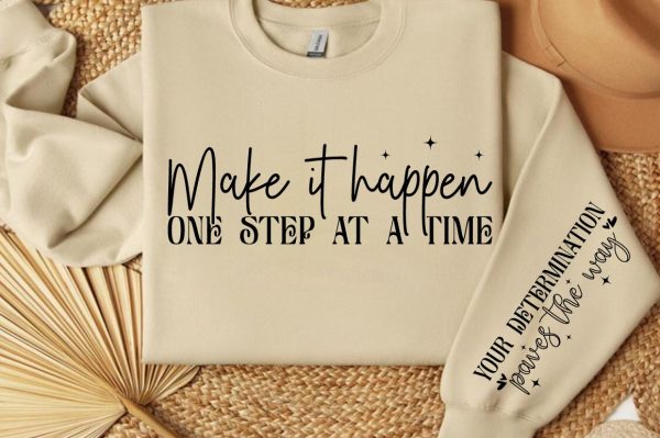 Make it happen one step at a time Sleeve SVG Drsign Online now - Image 3