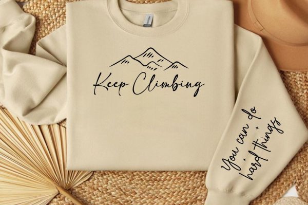 Keep climbing Sleeve Svg Design Online Sale - Image 3