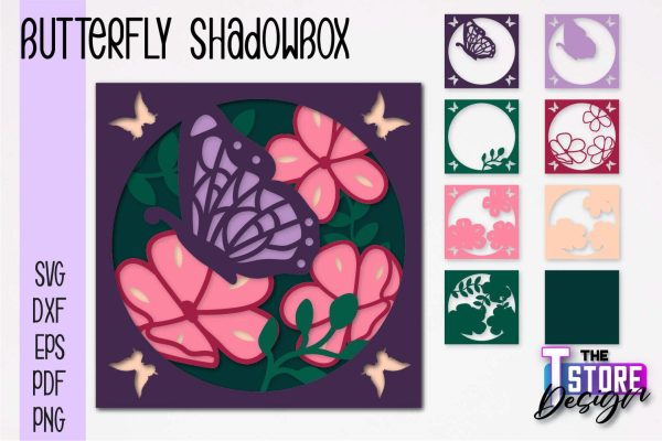Butterfly Shadowbox SVG | Paper Cut Files | Paper Butterfly SVG Design Cheap - Image 2