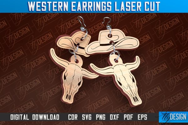 Western Earrings Laser Cut | Accessories Laser Cut Design | CNC Files Online Sale - Image 4