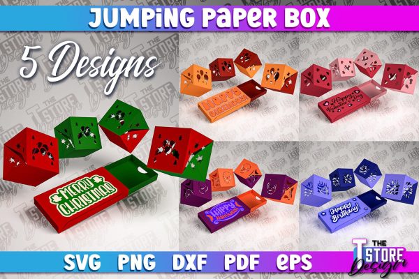 Jumping Paper Box SVG Design | Pop Up Paper Box | SVG File Cheap
