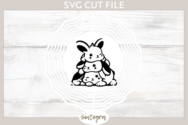 Easter Bunnies v4 Pile SVG Cut File Online Sale