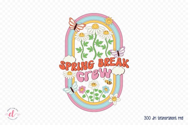 Spring Break Crew | Retro Spring Sublimation Online Sale