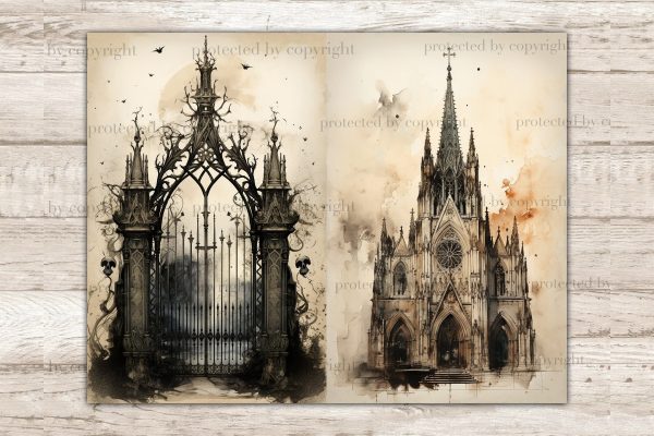 Gothic City Junk Journal Pages | Vintage Ephemera Bundle For Cheap - Image 5