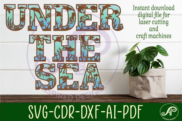 Ocean underwater theme alphabet set. 2 layer 51 letters. Discount