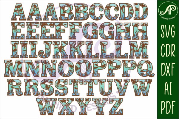 Ocean underwater theme alphabet set. 2 layer 51 letters. Discount - Image 4
