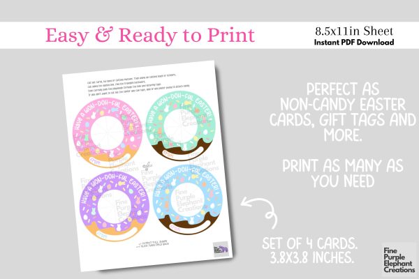 Printable Play Dough Donut Easter Digital Paper Cards Online Hot Sale - Image 2