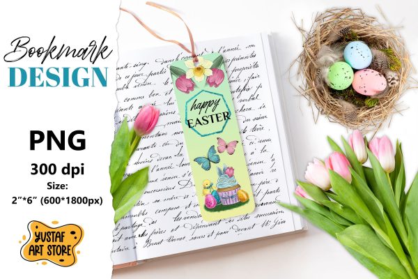Happy Easter Bookmark printable. Easter chick bookmark Online Sale