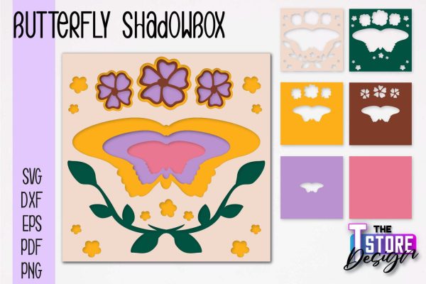 Butterfly Shadowbox SVG | Paper Cut Files | Paper Butterfly SVG Design For Cheap