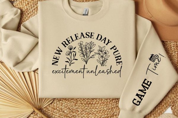 New release day pure excitement unleashed Sleeve SVG Design For Sale - Image 2