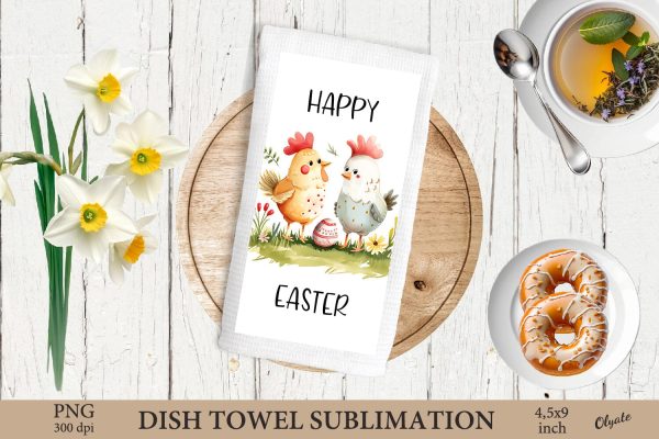 Easter Dish Towel PNG. Chick Dish Towel PNG. Easter Kitchen Online Hot Sale