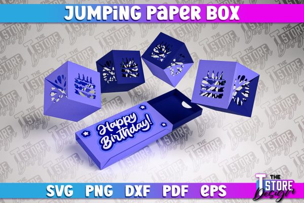 Jumping Paper Box SVG Design | Pop Up Paper Box | SVG File Cheap - Image 4