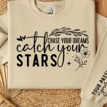 Chase your dreams catch your stars Sleeve SVG Design For Discount - Image 3