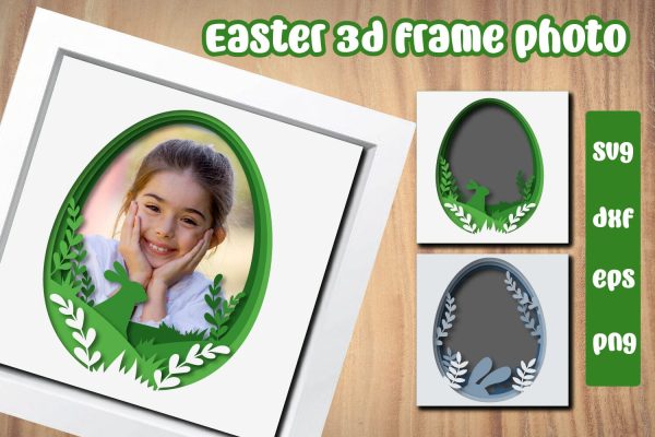 Easter 3D layered photo frame svg, dxf, eps, png Online Sale