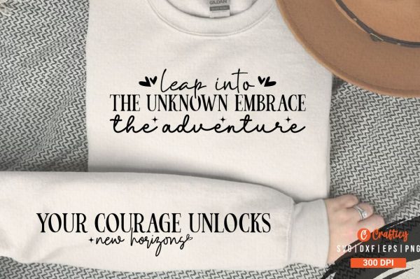 Leap into the unknown embrace the adventure Sleeve SVG Design Discount