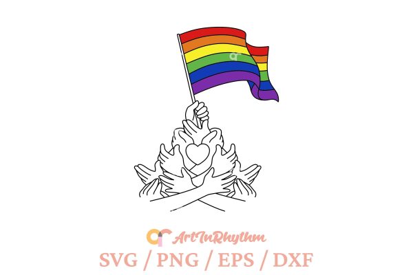 Rainbow Flag Svg, Gay Pride Svg, Equality Svg, LGBTQ Svg For Discount - Image 2