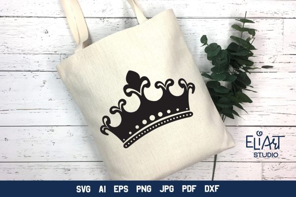 Crown SVG, Crown Detailed Silhouette Design, Tiara PNG Illustration. Online Sale