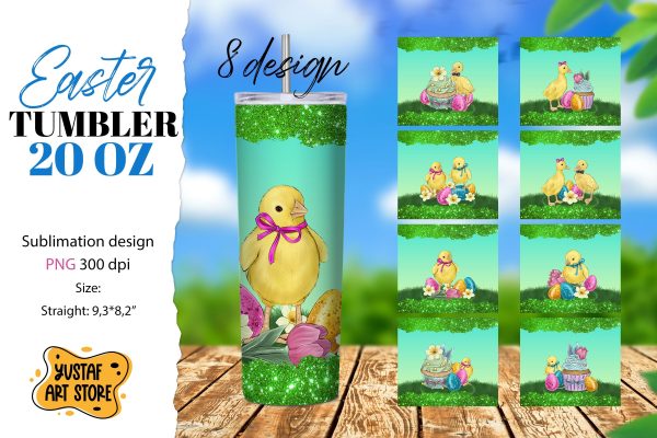 Easter tumbler bundle. Cute easter ducks, chicks tumbler Cheap
