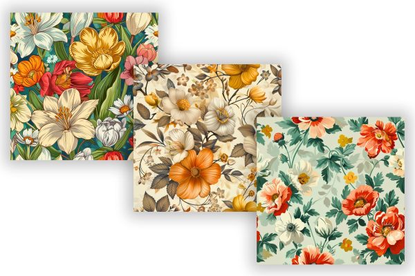 Seamless Vintage Floral Garden: Retro Charm, Vintage-Inspired Spring Flowers, Retro Pattern, Meticulously Crafted, Seamless Pattern, Digital Paper Discount - Image 2